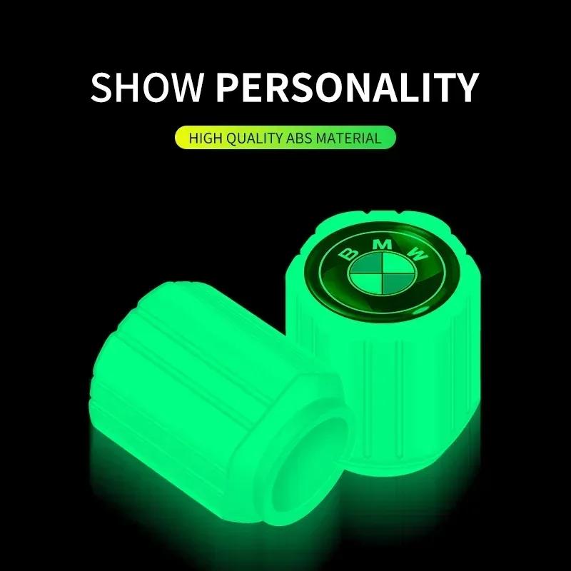 4PCS Car Luminous Tire Valve Cap Wheel Nozzle Night Glowing Caps for Bmw Performance E46 E90 E60 F10 F30 E39 E36 E87 G30 E92 M