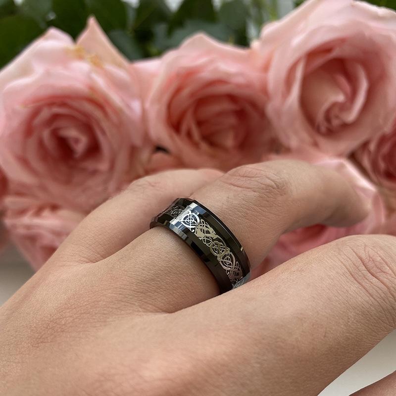 New Listing Gothic Accessories Fashion Love Black Infinity Heart Couple Rings Women Stainless Steel Jewelry Valentines