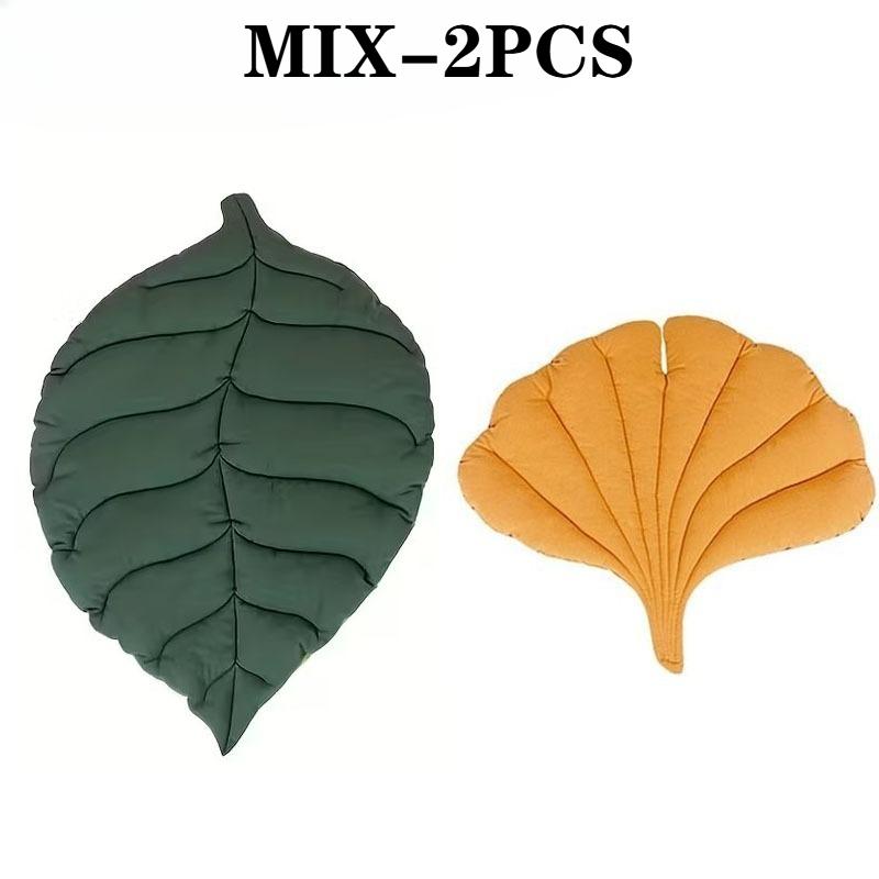 Leaf Shaped Pet Bed Soft Washable Non-Slip Mat for Cats and Dogs Thickened Polyester Cushion Reversible Travel Camping Pet Bed