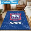 Custom Name Ipswich Football Crest Rug Game Carpet, Floor Mat for Bedroom Living Room Entryway Rug, Home Decor Idea Gift for Christmas Birthday