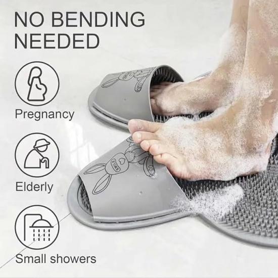 Rabbit Silicone Massage Foot Mat Bathroom Non-Slip Bath Rubbing Foot Artifact Washing Feet To Remove Dead Skin Toilet Stepping Foot Mat Anti-Fall Mat