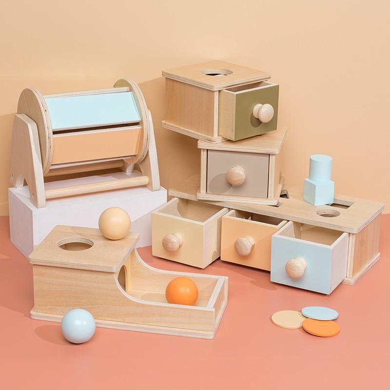 

Children s Montessori Coin Box Game Wooden Teaching Aids синий/белый