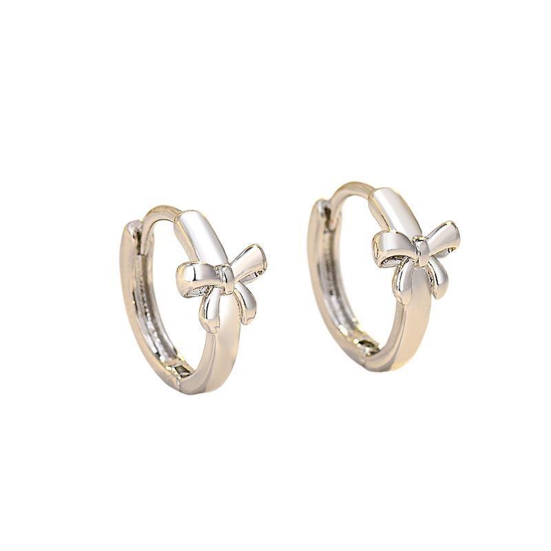 Exquisite Schleife Mini Kleine Ohrbügel Niedliches Nischendesign Ohrschmuck