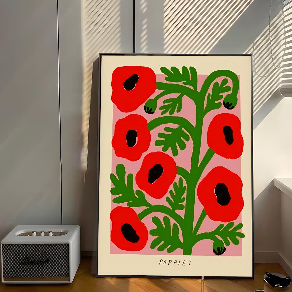 Colorful Anemones Shapes Flower Market Poster Decor Vintage Decorative Painting Classic Movie Posters Wall Art Painting