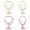 Heart Shaped Makeup Mirror Vintage Rotatable Plastic Makeup Dresser Mirror