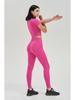 Pantaloni da Yoga da Donna a Vita Alta, Effetto Solleva Glutei Color Pesca - Senza Cuciture Visibili, Sensazione Nuda