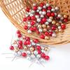 1.2cm Artificial Flowers Berry Christmas Ornaments for Home Decor Xmas Tree New Year Party Decoration DIY Cake Gift Accessories