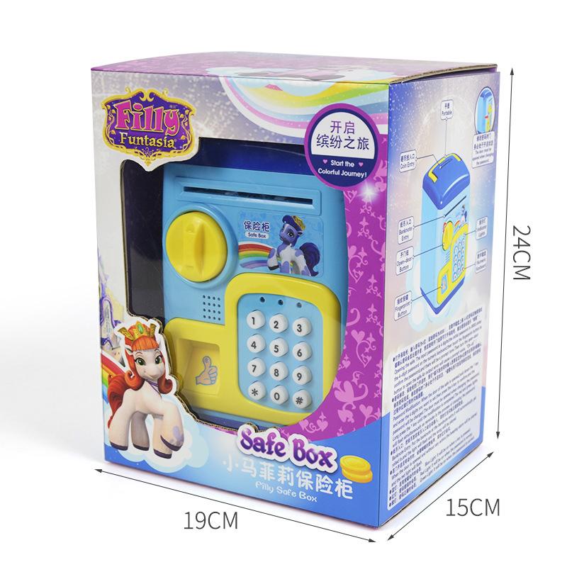 Children'S Password Piggy Bank, Cartoon Atm Piggy Bank, Automatic Money Roll Smart Fingerprint Safe Toy