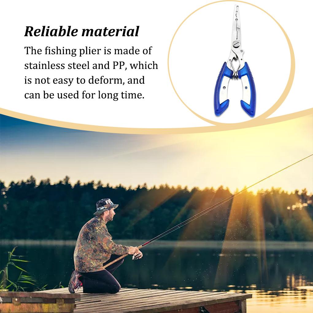 Fishing Pliers Stainless Steel Anti-skid Plastic Handle Fish Hook Remover Scissor Tackle Equipment Tools Supplies