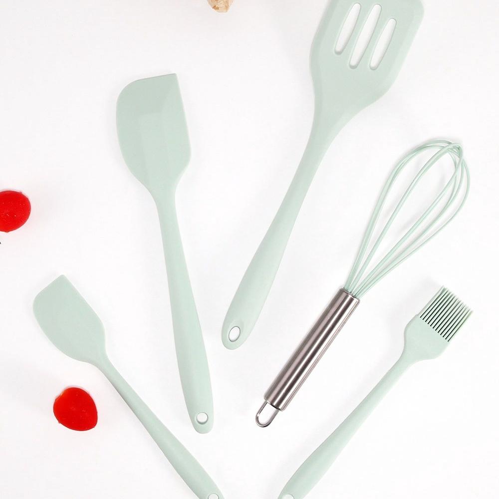 5 unids/set juego de utensilios de cocina utensilios de cocina de silicona juego de herramientas de cocina antiadherentes batidor de huevos espátula utensilios de cocina accesorios para barbacoa herramientas