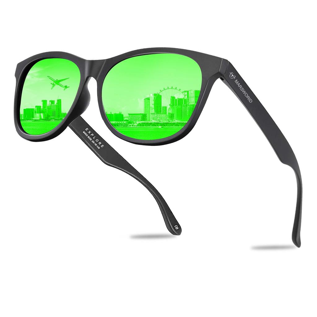 MARSWORID Driving UV400 Impact for and Hiking Men's Sunglasses, Polarized, Ultra-Lightweight, Protection, Resistant, Unisex, Driving, Sports, Running,