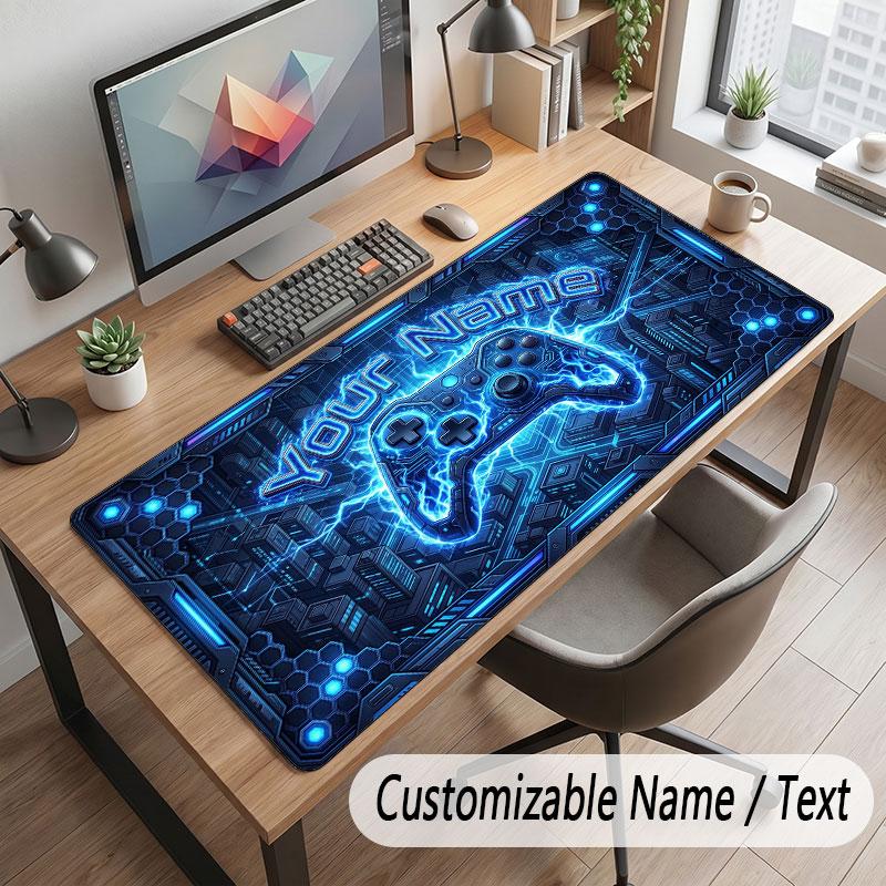 Spielcontroller-Thema Benutzerdefiniertes Mauspads Personalisierter Druck Name Text Schreibtischunterlage Für Home Office Tischdekoration