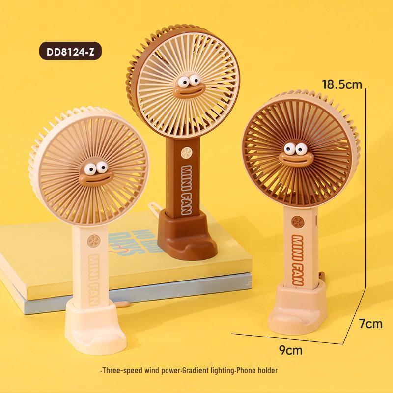 

Cartoon USB Rechargeable Handheld & Desktop Fan with Phone Holder Color Note