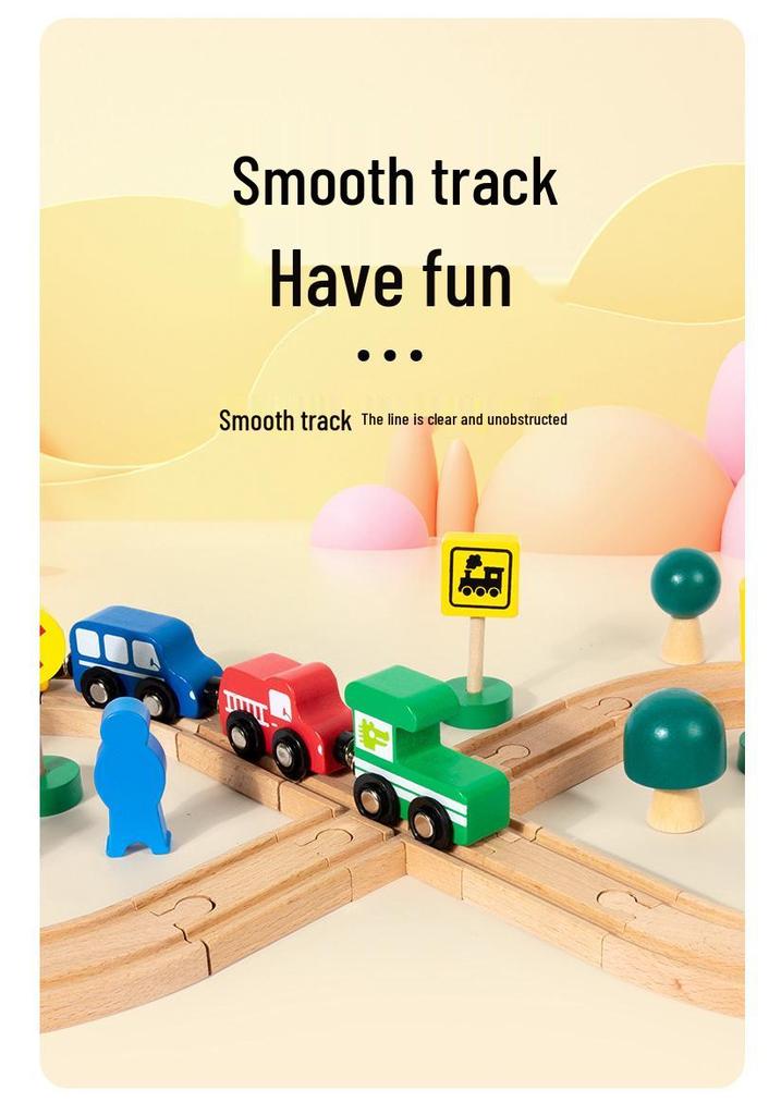 Wooden 3D Train Track Toy Set for Children