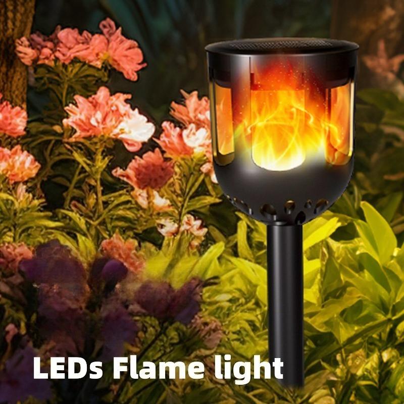 Solar Tiki Torches Flickering Flame Waterproof Outdoor Solar Lights Auto On/Off Decorative Lighting for Garden Yard Patio Pathway