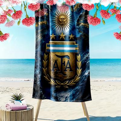 Argentina National Football Print Beach Towel, Large Soft Quick Dry Towel for Beach Camping Swimming
