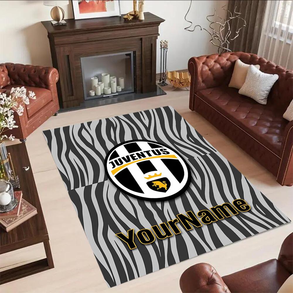 Juventus Personalized Name Area Rug Suitable for Entryway Playrooms Living Rooms Bedrooms Antislip Carpet Anime Office Decor Best for Christmas