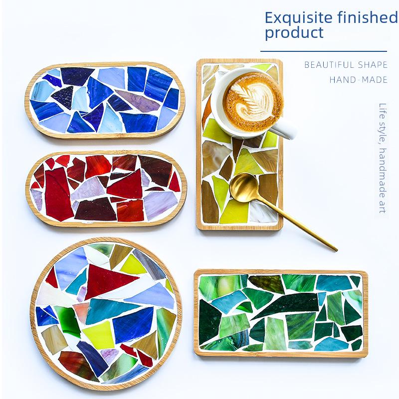 Scaglie di Mica di Vetro Frantumato Multicolore Fatte a Mano per Decorazione Inlay Mosaico Fai da Te