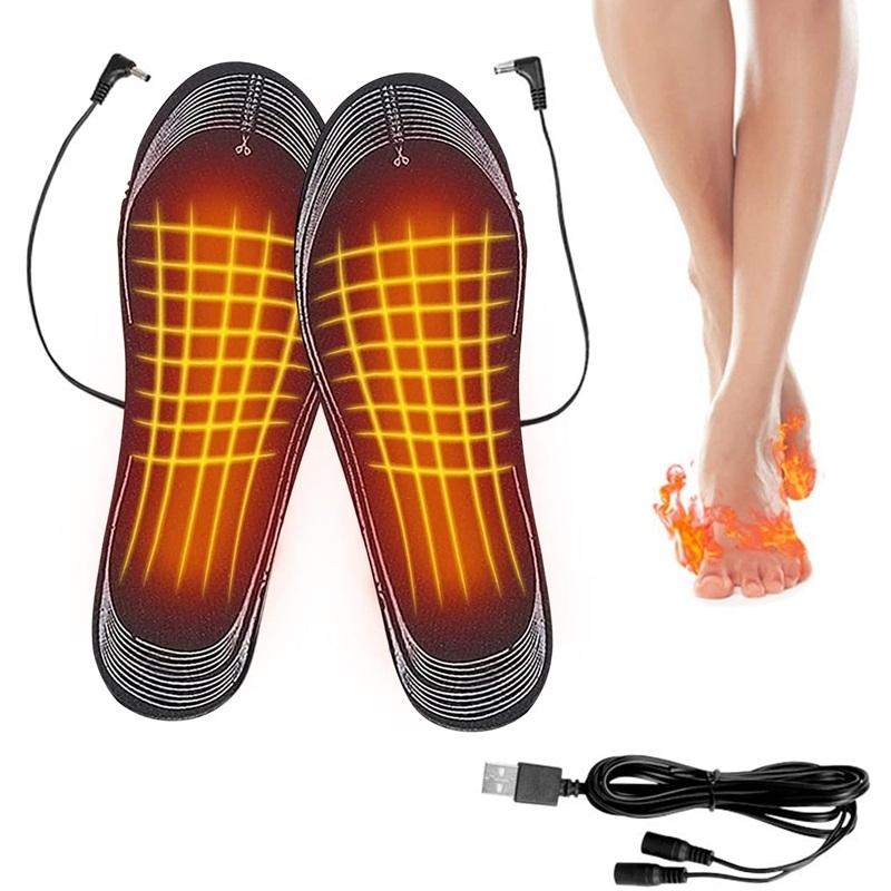 

1 пара USB-стелек с подогревом, зимние теплые носки, стельки для обуви с подогревом, грелка для ног, моющиеся, разрезаемые, термовставки для обуви 1 Pair