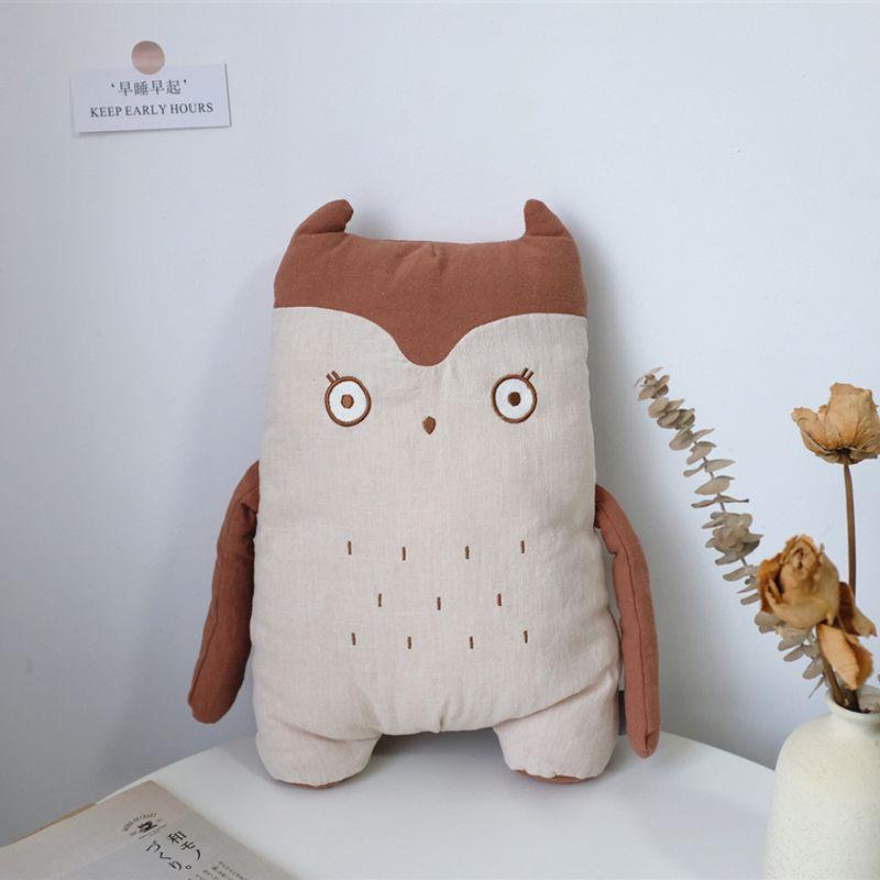 

Подушка из хлопка и льна в K-стиле, мультяшная подушка из чистого хлопка, подушка для сна, ручная подушка, детская подушка для девочек, кукла для сна * White Cafe Owl 35*24cm