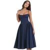 European and American Retro Dress, Slim-Fitting, Sexy Backless Mid-Length Dress, Off-The-Shoulder Neckline, Thin Straps, Mid-Waist Slip Dress