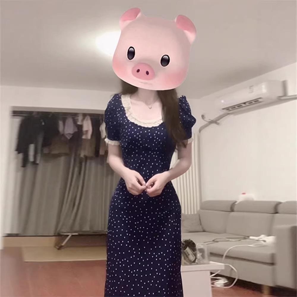 French Pure Desire Wind Lace Polka Dot Dress Children's Design Sense Advanced Sense Gentle Wind Temperament Waist Long Dress Summer