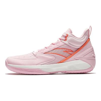 Cushioning Slip Resistant Abrasion Resistant High Top Basketball Shoes Men's Pink Orange 912511604Q-4