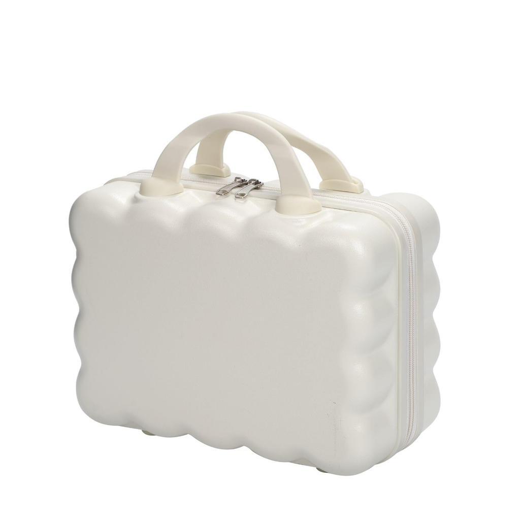Partools Mini Suitcase, Fluffy White Carry-On Storage Case, Stylish and Lightweight, Carry-On Compatible (White)