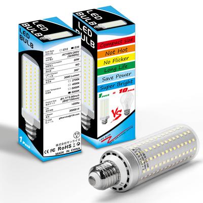 2-pack LED Light Bulbs, E26 Base, Equivalent To 200W Incandescent Bulb, 3000lm, 20W, Corn Light Type, Daylight Color (6000K).