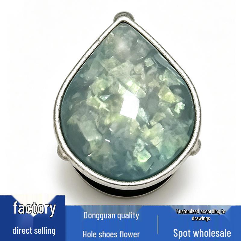 Green Diamond Metal Shoe Flower Buckle Decor Accessories