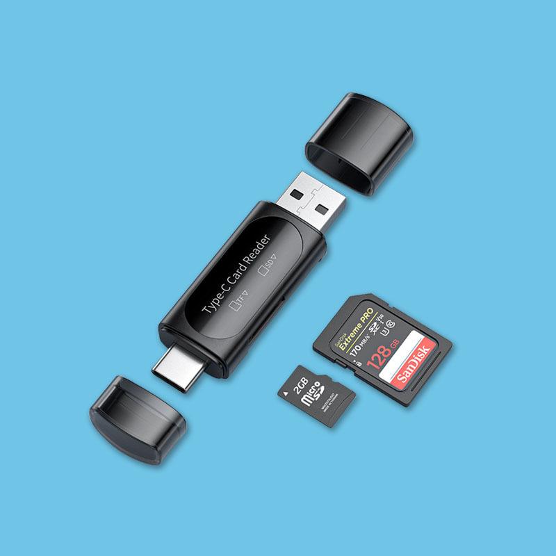 

4-в-1 Card Reader Type C/USB A до SD/Micro SD/SDXC/SDHC для ПК, Macbook, Galaxy, Huawei тощо.
