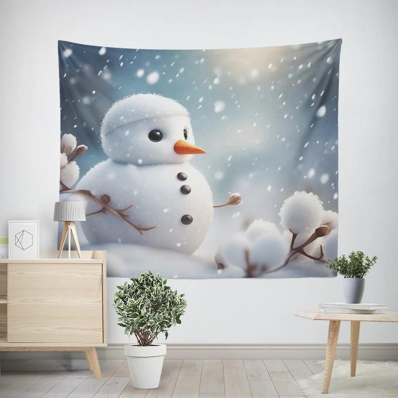 Christmas New Year Santa Claus Deer Painting Pattern Tapestry Living Room Sofa Car Interior Decoration Tapestry