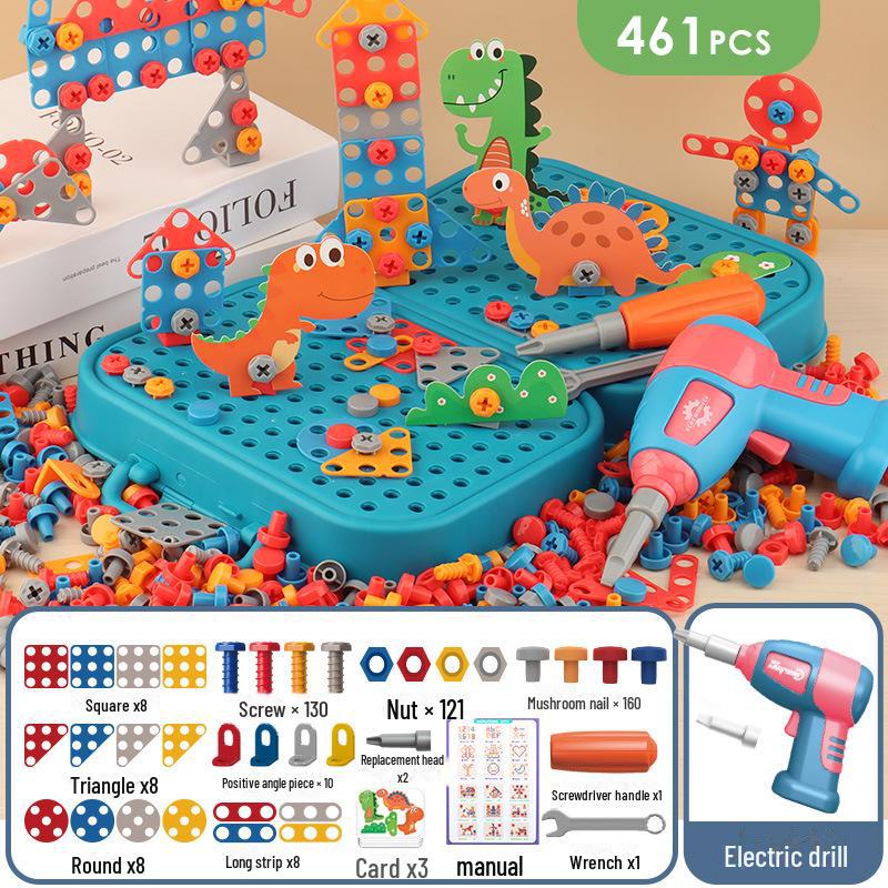 Children's Educational Screw Assembly Toy: Electric Drill & Tool Box for Boys