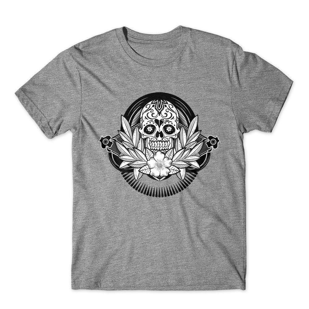 Floral Skull 2 T-Shirt. 100% Cotton Premium Tee New S разноцветный
