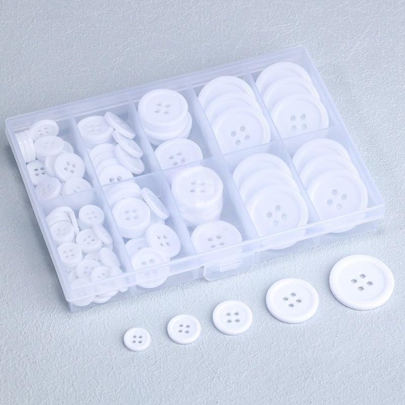 100Pcs 4-Hole Craft Buttons Black/White Resin Circular Sewing Buttons Suitable For Sewing Decoration Diy Accessories