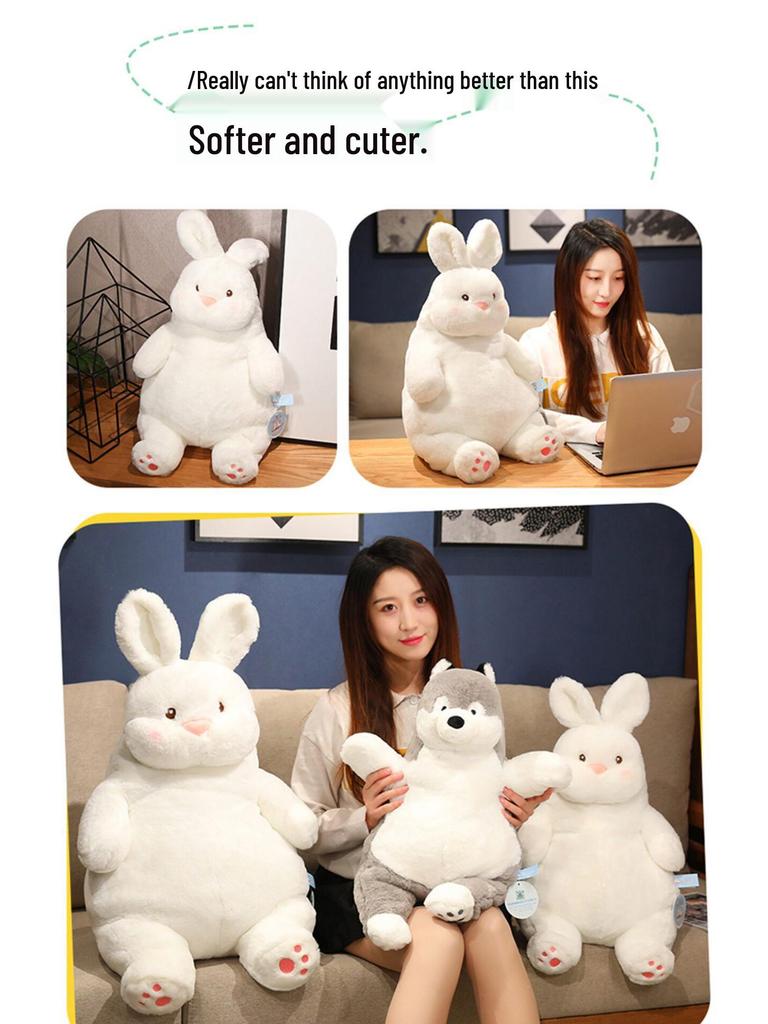Cute White Rabbit Plush Toy - Pillow and Bedtime Doll Gift for Girls