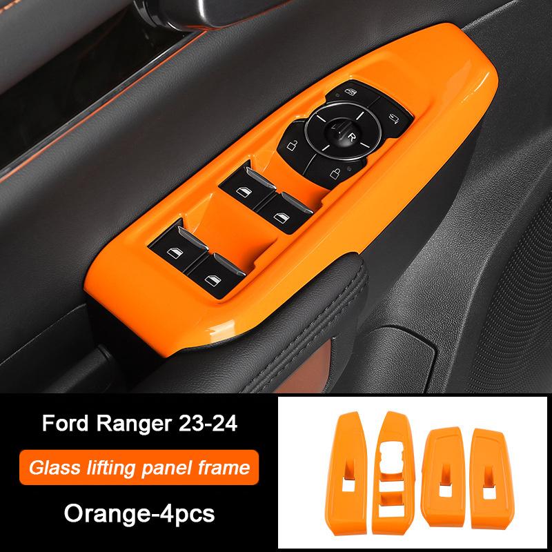 Orange Car Central Gear Shift Panel Rear Air Outlet Frame Door Trim Strip For Ford Ranger Raptor Wildtrak T9   2024 2025