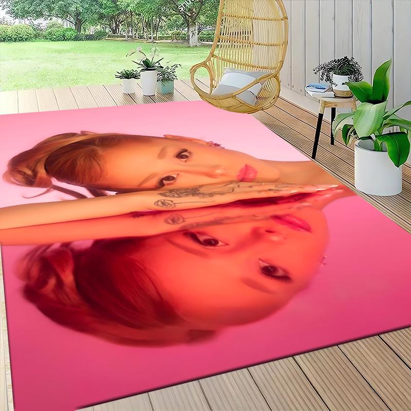 Pink Reflection Portrait Carpet Rug Soft Washable Antislip Home Living Room Sofa Mats Personalized Christmas Rug