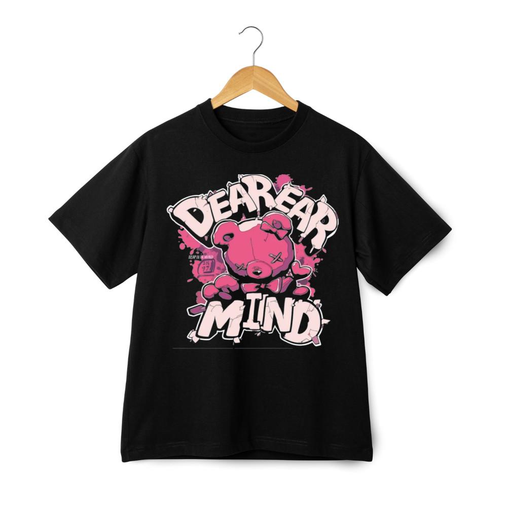 Milé unisexové tričko s grafikou růžového medvídka In Mind