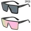 2PCS Box Fashion Trendy Sunglasses Cycling Driving Ins Sunscreen Sunshade Integrated Sunglasses