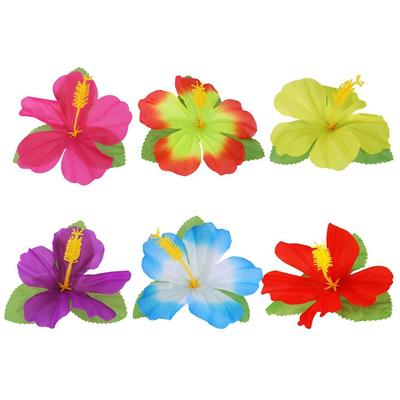 24 stuks Hibiscusbloemen Hawaii Zomerfeest, Kunstbloemen Tafeldecoratie voor Thuis, Kantoor, Feestbenodigdheden