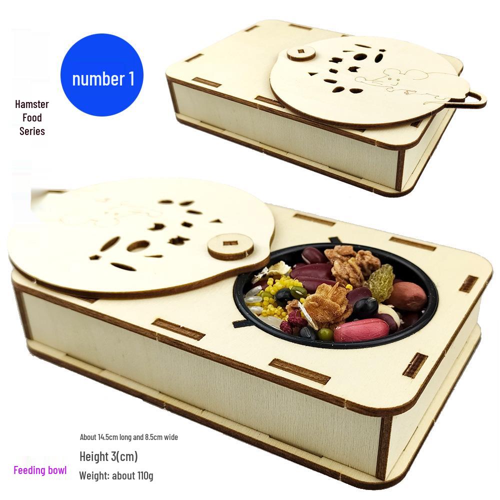 Ensemble de gamelles en bois et de jouets éducatifs pour hamster: Balançoire, piste, cachette, cadre d'entraînement et escaliers d'escalade