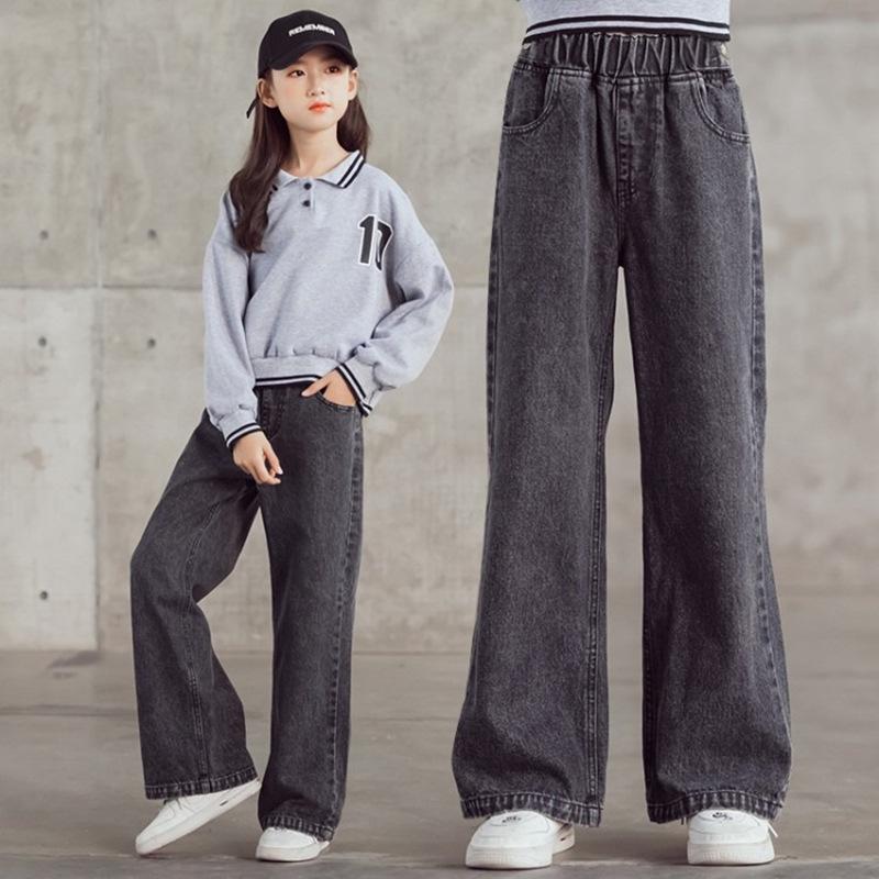 Weite Mädchen-Jeans - Trendige gerade Hosen für Kinder, Frühling/Herbst 2023