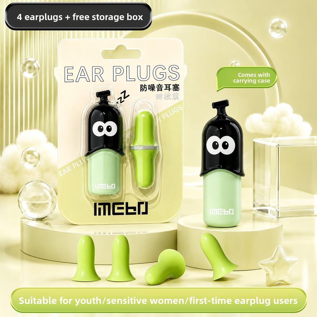 Noise Reduction Sponge Earplugs Strong Sound Insulation Noise Proof Mute Plugs for Sleeping Studying and Exam Use for Students