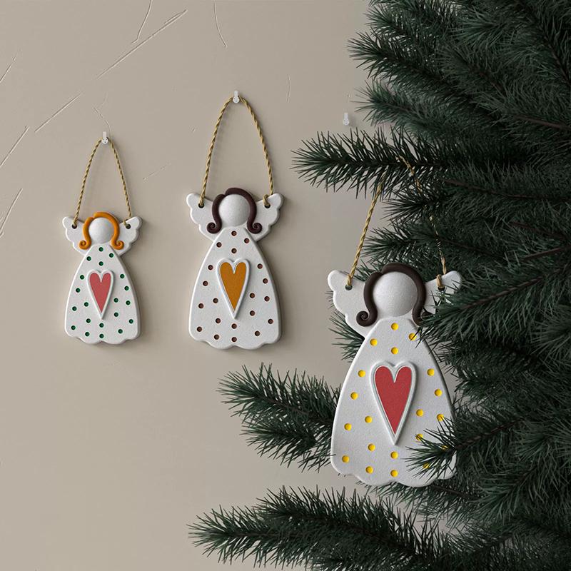 WTEMPO Wing Girl Shaped Design Pendant Making Molds DIY Resin Epoxy Handcrafts Molds Christmas Tree Hanging Ornaments Molds Festive Decoration Molds