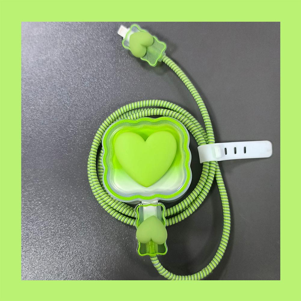 4 w 1 Love Heart Charger Cable Protector Case do iPhone'a 15 14 11 16 18 W 20 W Ładowarka Głowica Ochronna Pokrywa Akcesoria Winder