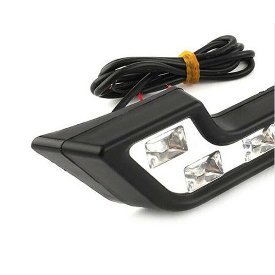 2X L formet 6LED Super White 12V Vanntett Kjøretåkelys Lampe Biltilbehør