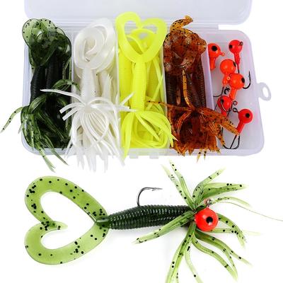 Fishing Jig Artificial Squid Fishing Lure Soft Bait with Jig Hooks for Saltwater and Freshwater