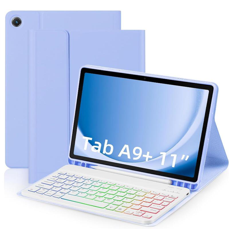 

Samsung A9 Plus Bluetooth Keyboard Case X210/X216/X218: RGB Backlit Keyboard & Mouse Protective Cover Tab A9+ / A11+ 11 inches