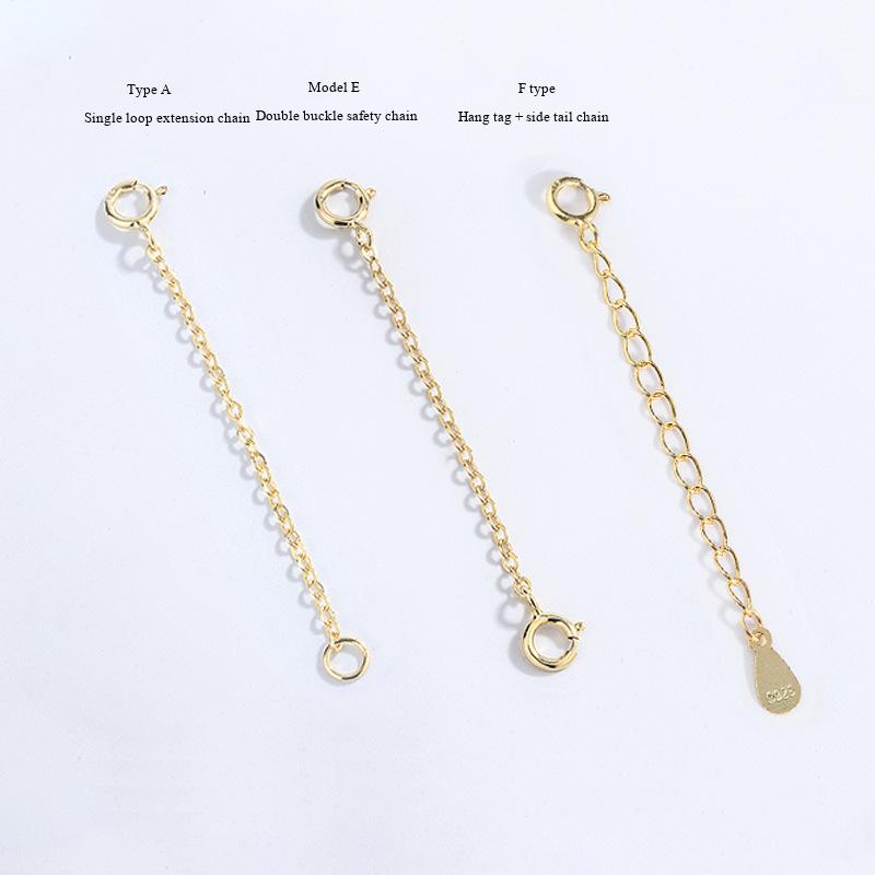 Hot Selling Electroplating 925 Sterling Silver Chain DIY Cable Chain Extender Spring Buckle Making Jewelry
